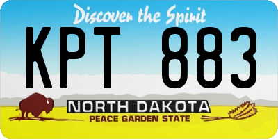 ND license plate KPT883