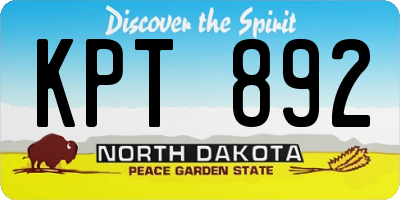 ND license plate KPT892
