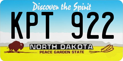 ND license plate KPT922