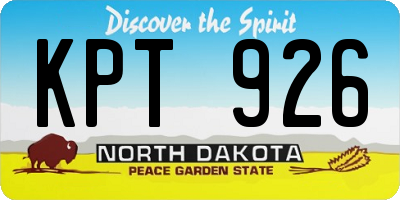 ND license plate KPT926
