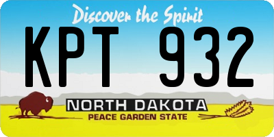 ND license plate KPT932