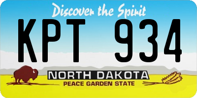 ND license plate KPT934