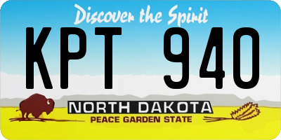 ND license plate KPT940