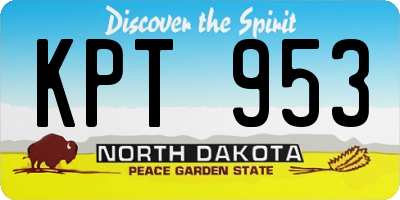ND license plate KPT953