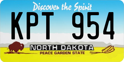 ND license plate KPT954