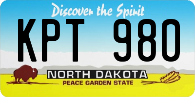ND license plate KPT980