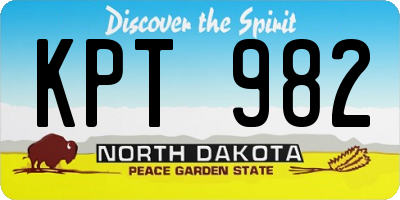 ND license plate KPT982