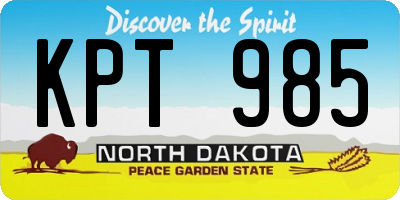ND license plate KPT985