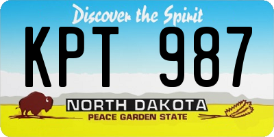 ND license plate KPT987