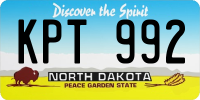 ND license plate KPT992