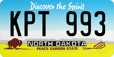 ND license plate KPT993