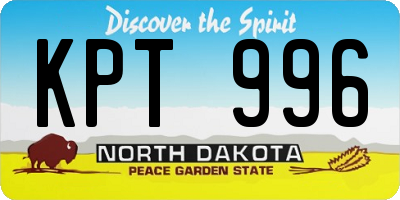 ND license plate KPT996