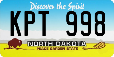 ND license plate KPT998