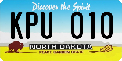 ND license plate KPU010