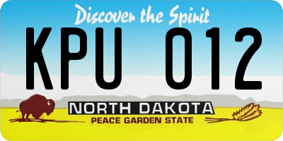 ND license plate KPU012