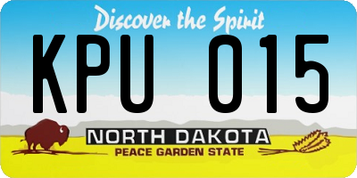 ND license plate KPU015