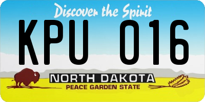 ND license plate KPU016