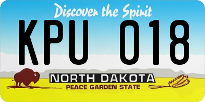 ND license plate KPU018