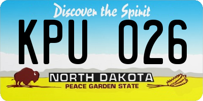 ND license plate KPU026