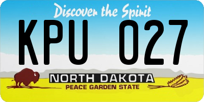 ND license plate KPU027