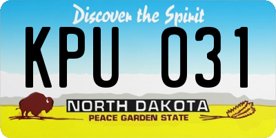 ND license plate KPU031