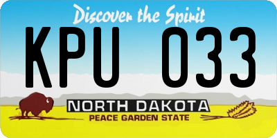 ND license plate KPU033