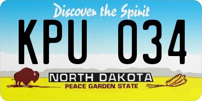 ND license plate KPU034