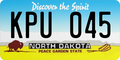 ND license plate KPU045