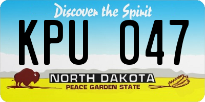 ND license plate KPU047