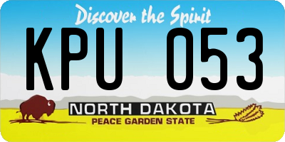 ND license plate KPU053