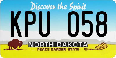 ND license plate KPU058