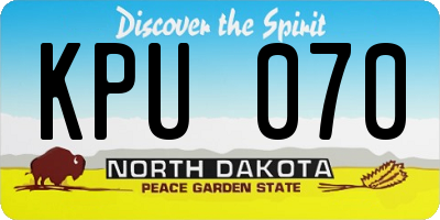 ND license plate KPU070