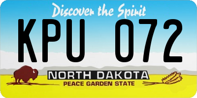 ND license plate KPU072