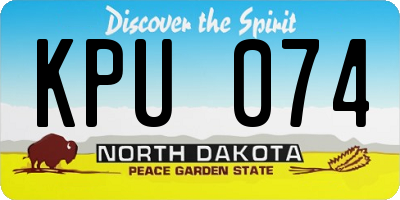 ND license plate KPU074