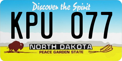 ND license plate KPU077