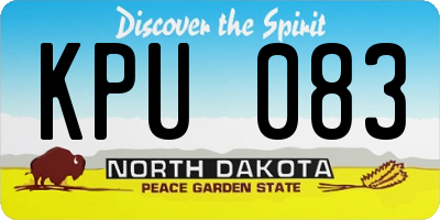 ND license plate KPU083