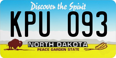 ND license plate KPU093