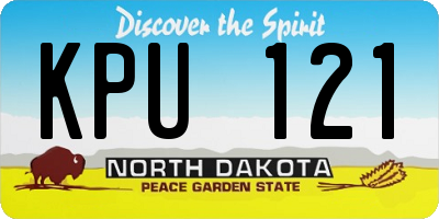 ND license plate KPU121