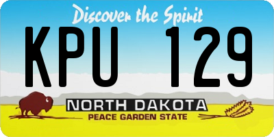 ND license plate KPU129