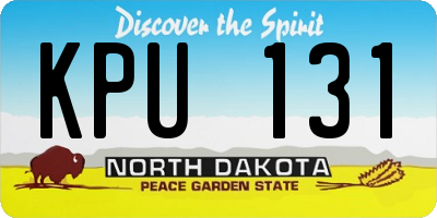 ND license plate KPU131