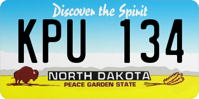 ND license plate KPU134