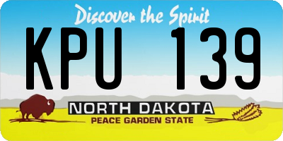 ND license plate KPU139