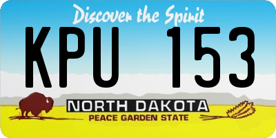 ND license plate KPU153