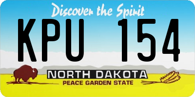 ND license plate KPU154