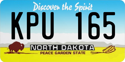 ND license plate KPU165