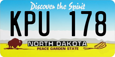 ND license plate KPU178