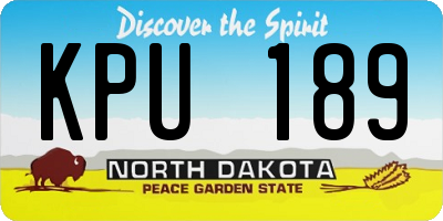 ND license plate KPU189