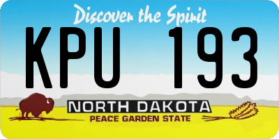 ND license plate KPU193