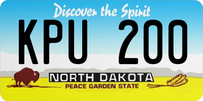 ND license plate KPU200