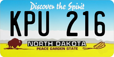 ND license plate KPU216